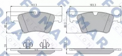 FOMAR FRICTION fo873481 -  Комплект тормозных колодок, дисковый тормоз